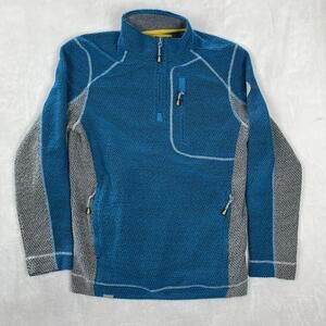 Weird Fish Active Pullover Mens Medium Blue Gray 1/4 Zip Long Sleeve Hiking Knit